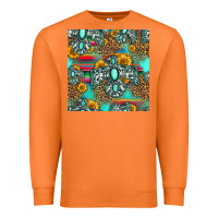 Carrot western turquoise thunderbird seamless pattern Premium Sweatshirt - HRA Design Shop
