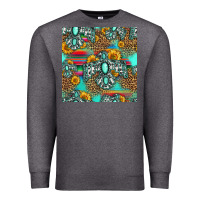 Charcoal Heather western turquoise thunderbird seamless pattern Premium Sweatshirt - HRA Design Shop