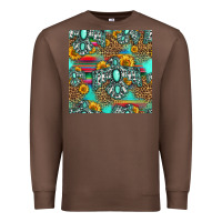 Chestnut western turquoise thunderbird seamless pattern Premium Sweatshirt - HRA Design Shop