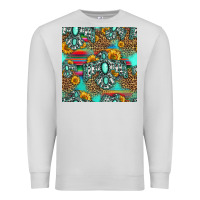Dove Grey western turquoise thunderbird seamless pattern Premium Sweatshirt - HRA Design Shop