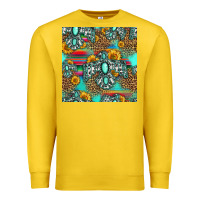 Lemon western turquoise thunderbird seamless pattern Premium Sweatshirt - HRA Design Shop