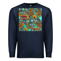 Navy western turquoise thunderbird seamless pattern Premium Sweatshirt - HRA Design Shop