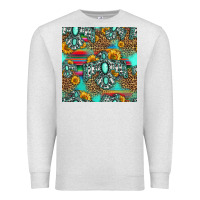 Oatmeal Heather western turquoise thunderbird seamless pattern Premium Sweatshirt - HRA Design Shop