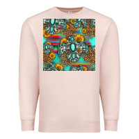 Pale Pink western turquoise thunderbird seamless pattern Premium Sweatshirt - HRA Design Shop