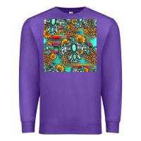 Purple western turquoise thunderbird seamless pattern Premium Sweatshirt - HRA Design Shop