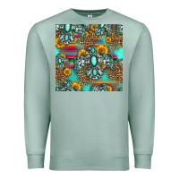 Seafoam western turquoise thunderbird seamless pattern Premium Sweatshirt - HRA Design Shop