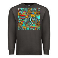 Smoke western turquoise thunderbird seamless pattern Premium Sweatshirt - HRA Design Shop