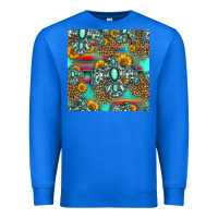 True Royal western turquoise thunderbird seamless pattern Premium Sweatshirt - HRA Design Shop
