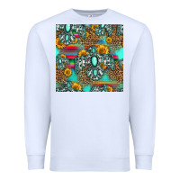 White western turquoise thunderbird seamless pattern Premium Sweatshirt - HRA Design Shop