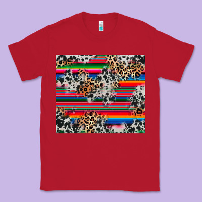 Cowhide Leopard Serape Classic Tee Designed By Ranaportraitstore