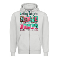 Dove Grey battery life of a nurse Zipper Hoodie - RanaPortraitStore