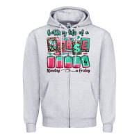 Heather Grey battery life of a nurse Zipper Hoodie - RanaPortraitStore