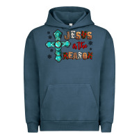 Pigment Midnight Navy jesus is the reason for this season christmas Urban Hoodie - Jasminsmagicworld