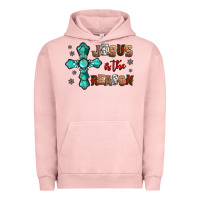 Pigment Salmon jesus is the reason for this season christmas Urban Hoodie - Jasminsmagicworld