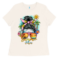 Bone summer vibes messy bun Ladies Tee - BarkalooDesign
