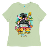 Matcha summer vibes messy bun Ladies Tee - BarkalooDesign