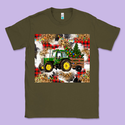 Christmas Farm Tractor Classic Tee Designed By Ranaportraitstore