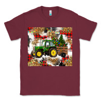 Burgundy christmas farm tractor Classic Tee - RanaPortraitStore