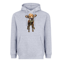 Heather Grey heifer cow Heavyweight Hoodie - RanaPortraitStore