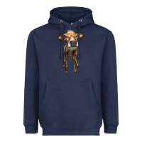 Navy heifer cow Heavyweight Hoodie - RanaPortraitStore
