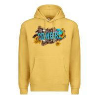 Antique Gold western cowgirl and sunflower with hat and cowhide leopard Premium Hoodie - Artiststas