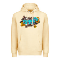 Pina Colada western cowgirl and sunflower with hat and cowhide leopard Premium Hoodie - Artiststas