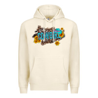 Tofu western cowgirl and sunflower with hat and cowhide leopard Premium Hoodie - Artiststas