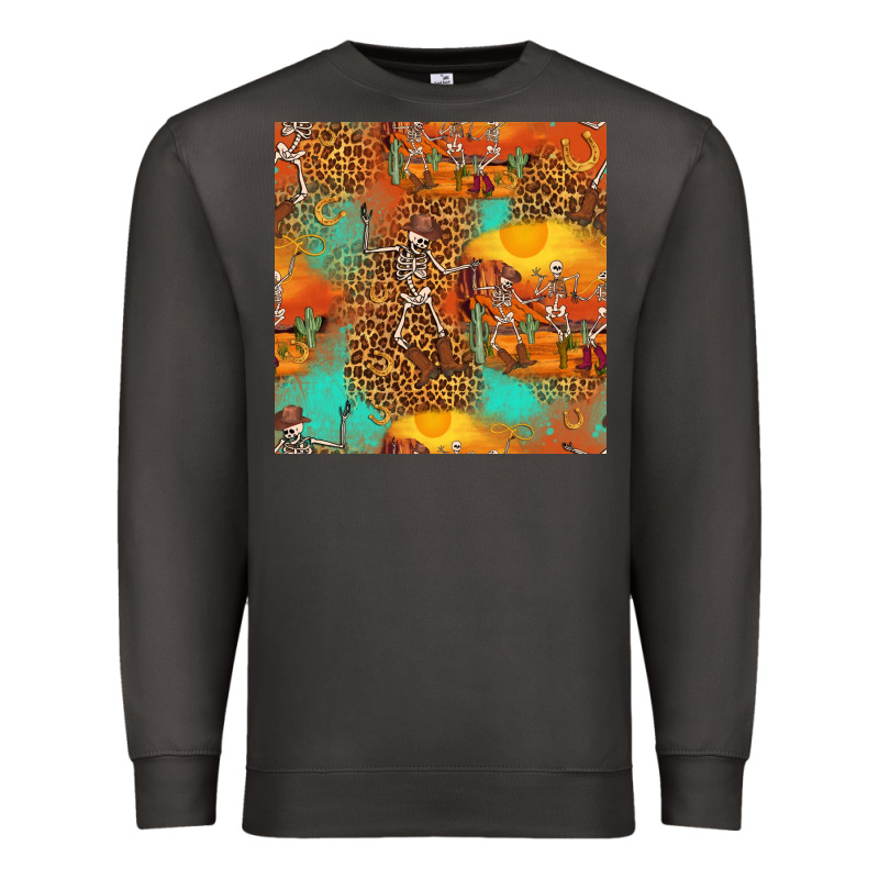 Western Skeleton Seamless Pattern Premium Sweatshirt by HRA Design Shop | Teevron