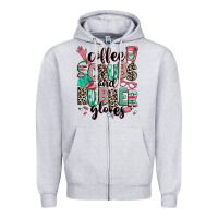 Heather Grey coffee scrubs and rubber gloves Zipper Hoodie - RanaPortraitStore