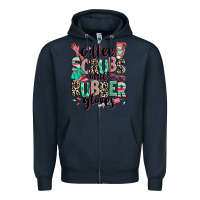 Navy coffee scrubs and rubber gloves Zipper Hoodie - RanaPortraitStore