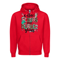 Red coffee scrubs and rubber gloves Zipper Hoodie - RanaPortraitStore