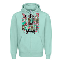 Seafoam coffee scrubs and rubber gloves Zipper Hoodie - RanaPortraitStore
