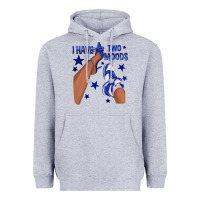 Heather Grey I Have Two Moods Royal Blue Sneakers Afro Girl Heavyweight Hoodie - texasbilliewilder