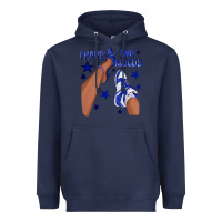 Navy I Have Two Moods Royal Blue Sneakers Afro Girl Heavyweight Hoodie - texasbilliewilder