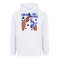 White I Have Two Moods Royal Blue Sneakers Afro Girl Heavyweight Hoodie - texasbilliewilder