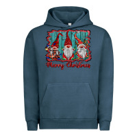 Pigment Midnight Navy merry christmas gnomes Urban Hoodie - BarkalooDesign