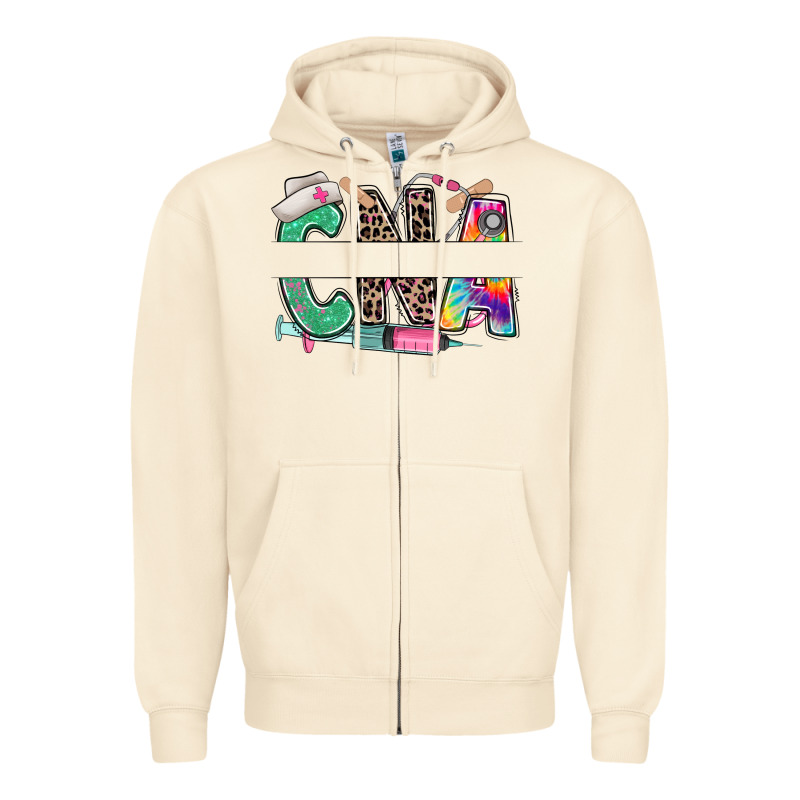Custom Name Cna Nurse Zipper Hoodie by RanaPortraitStore | Teevron