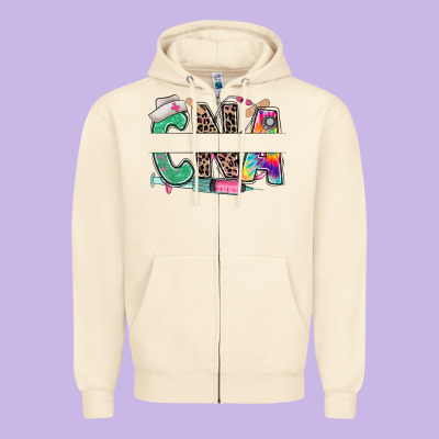 Zipper Hoodie custom name cna nurse