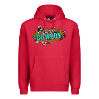 Cardinal western cowboy and hat with cactus and cowhide Premium Hoodie - Artiststas