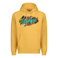Mustard western cowboy and hat with cactus and cowhide Premium Hoodie - Artiststas