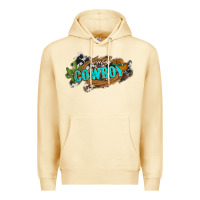 Pina Colada western cowboy and hat with cactus and cowhide Premium Hoodie - Artiststas