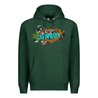 Sports Green western cowboy and hat with cactus and cowhide Premium Hoodie - Artiststas