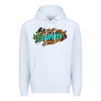 White western cowboy and hat with cactus and cowhide Premium Hoodie - Artiststas
