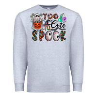 Heather Grey too cute to spook Premium Sweatshirt - CowhideDigitalArt
