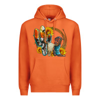 Carrot western cactus bullskull and boots with sunflowers and serape leopard Premium Hoodie - Artiststas