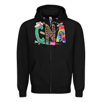 Black cna nurse tie dye leopard Zipper Hoodie - RanaPortraitStore