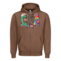Chestnut cna nurse tie dye leopard Zipper Hoodie - RanaPortraitStore