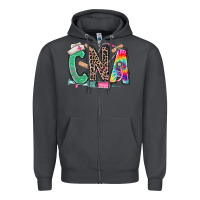 Smoke cna nurse tie dye leopard Zipper Hoodie - RanaPortraitStore