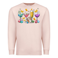 Pale Pink Easter wine glasses Easter Day Premium Sweatshirt - Neo Western