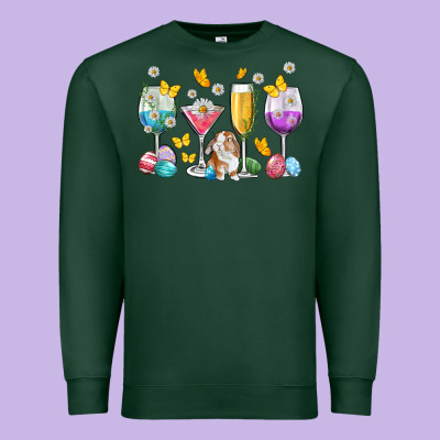 Easter Wine Glasses Easter Day Premium Sweatshirt Designed By Neo Western